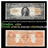 1922 $20 Large Size Gold Certificate Grades vf+ Si