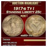 1917-s Ty I Standing Liberty Quarter 25c ms65+ fh