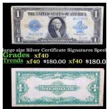 1923 $1 large size Silver Certificate Grades xf Si