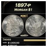 1897-p Morgan Dollar $1 Grades ms65+