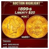 1899-s Gold Liberty Double Eagle $20 ms65+ SEGS