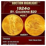 1924-d Gold St. Gaudens Double Eagle $20 ms64+ SEG