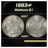 1883-p Morgan Dollar $1 Grades ms63+