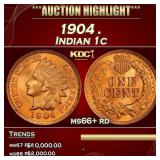 1904 Indian Cent . 1c ms66+ rd SEGS