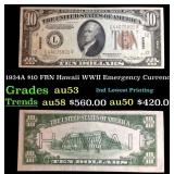 1934A $10 FRN Hawaii WWII Emergency Currency Grade