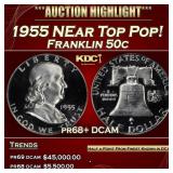 1955 Proof Franklin Half Dollar NEar Top Pop! 50c