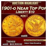 1901-o Gold Liberty Eagle Near Top Pop $10 ms65 SE