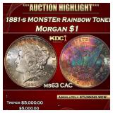 PCGS 1881-s Morgan Dollar MONSTER Rainbow Toned $1