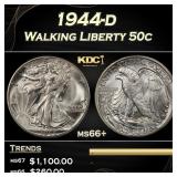 1944-d Walking Liberty Half Dollar 50c ms66+ SEGS