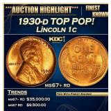 1930-d Lincoln Cent TOP POP! 1c ms67+ rd SEGS