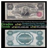1891 $10 Red Seal Silver Certificate "Tombstone" G