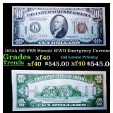 1934A $10 FRN Hawaii WWII Emergency Currency Grade