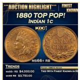 1880 Indian Cent TOP POP! 1c ms66+ rb SEGS