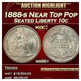 1888-s Seated Liberty Dime Near Top Pop 10c ms66+