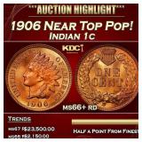 1906 Indian Cent Near Top Pop! 1c ms66+ rd SEGS
