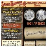 SEARS Unc Peace Roll 20 silver dollars-RARE 1921/