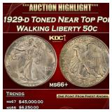 1929-d Walking Liberty Half Dollar Toned Near Top
