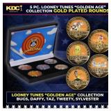 5 Coin "Golden Age" Looney Tunes Gold Plated Round