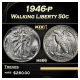 1946-p Walking Liberty Half Dollar 50c Grades ms66