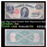 1917 $1 Large Size Legal Tender Note Grades f+ Sig