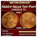1920-p Lincoln Cent Near Top Pop! 1c ms66+ rd SEGS