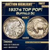 1937-s Buffalo Nickel TOP POP! 5c ms68 SEGS