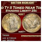 1917-d Ty II Standing Liberty Quarter Toned Near T
