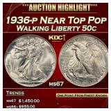 1936-p Walking Liberty Half Dollar Near Top Pop 50