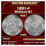 1891-p Morgan Dollar $1 Grades ms65 SEGS