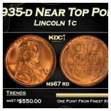 1935-d Lincoln Cent Near Top Pop 1c ms67 rd SEGS