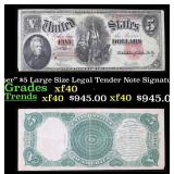 1907 $5 Large Size Legal Tender Note "WoodChopper"