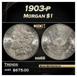 1903-p Morgan Dollar $1 Grades ms66