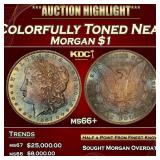 1887/6-p Morgan Dollar Colorfully Toned Near Top P