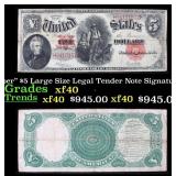 1907 $5 Large Size Legal Tender Note "WoodChopper"