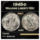 1945-d Walking Liberty Half Dollar 50c Grades ms66