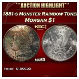 PCGS 1881-s Morgan Dollar Monster Rainbow Toned $1