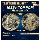 1935-p Mercury Dime TOP POP! 10c ms68 FSB SEGS