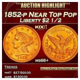 1852-p Gold Liberty Quarter Eagle Near Top Pop $2