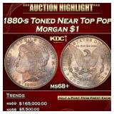 1880-s Morgan Dollar Toned Near Top Pop! $1 ms68+