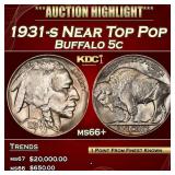 1931-s Buffalo Nickel Near Top Pop 5c ms66+ SEGS
