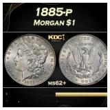 1885-p Morgan Dollar $1 Grades ms62+