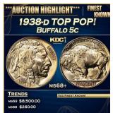 1938-d Buffalo Nickel TOP POP! 5c ms68+ SEGS
