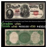 1907 $5 Large Size Legal Tender Note "WoodChopper"