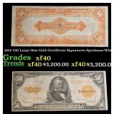 1922 $50 Large Size Gold Certificate Grades xf Sig