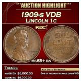 1909-s VDB Lincoln Cent 1c ms65+ bn SEGS