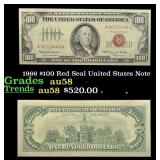 1966 $100 Red Seal United States Note Grades Choic