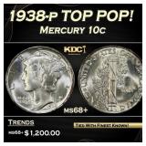 1938-p Mercury Dime TOP POP! 10c ms68+ SEGS