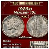 1926-d Mercury Dime 10c ms65+ fsb SEGS