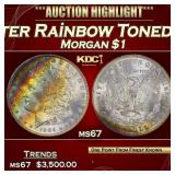 1884-o Morgan Dollar Monster Rainbow Toned Near To