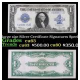 1923 $1 large size Silver Certificate Grades Selec